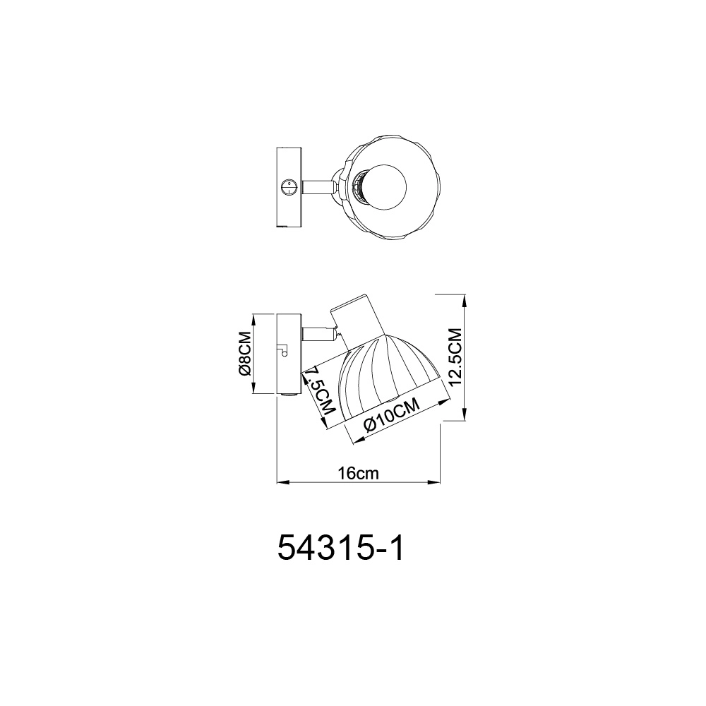 Wall lamp Zachery nickel Globo 9007371528486