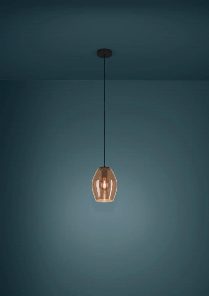 Amber glass hanging lamp Estanys 1 Ø 19cm Stars of Light 9008606235933