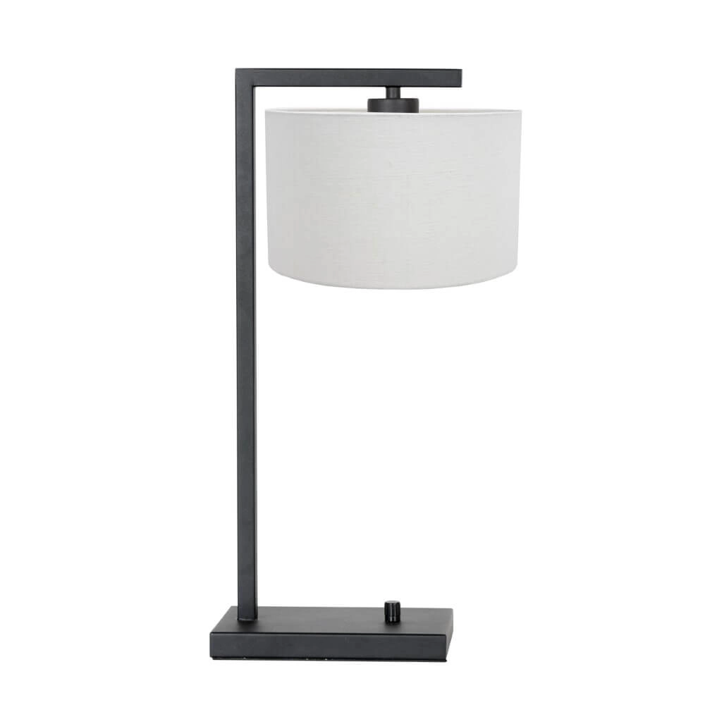 Sleek table lamp Stanger black with off white