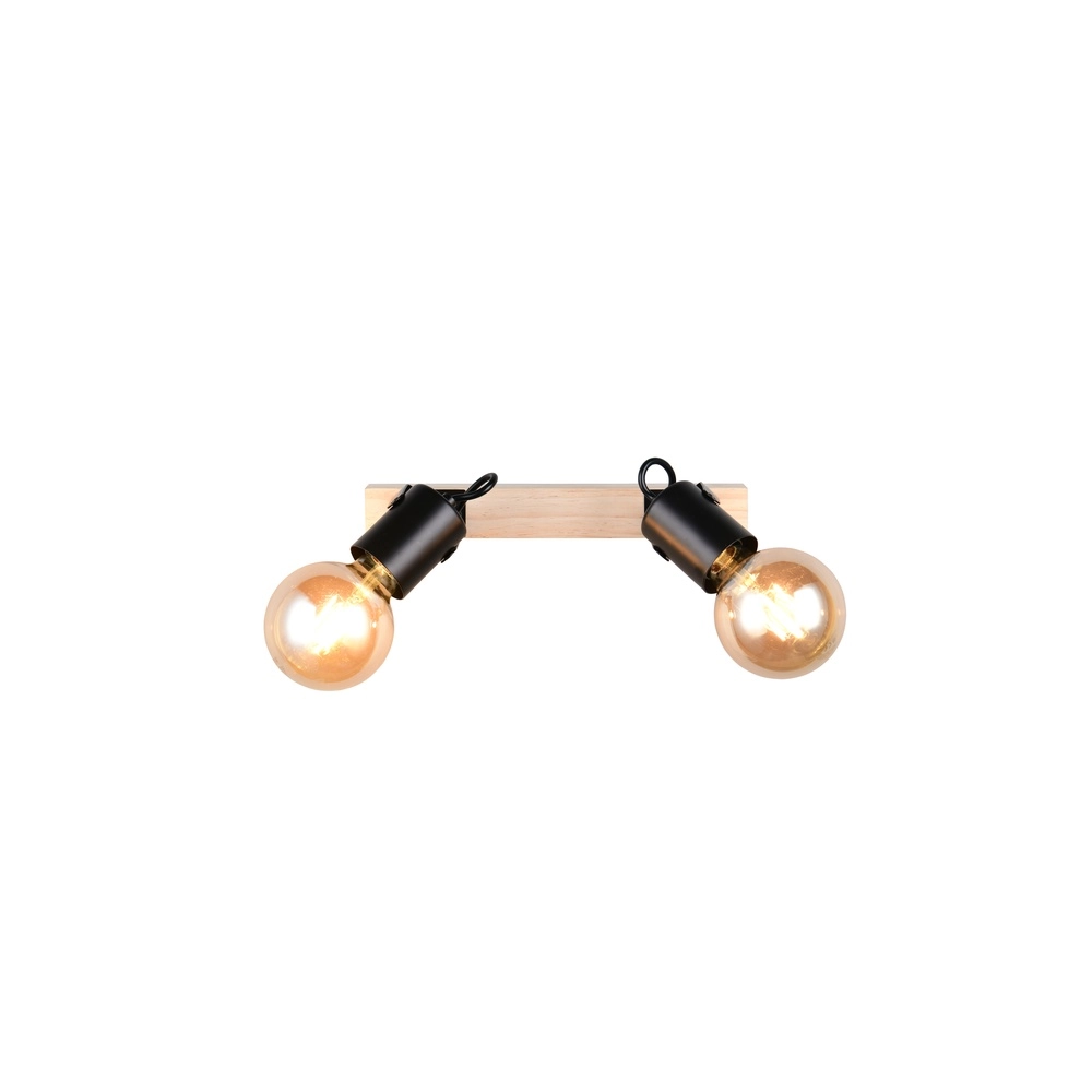 Double ceiling light Lynar black with wood Trio 4017807670721