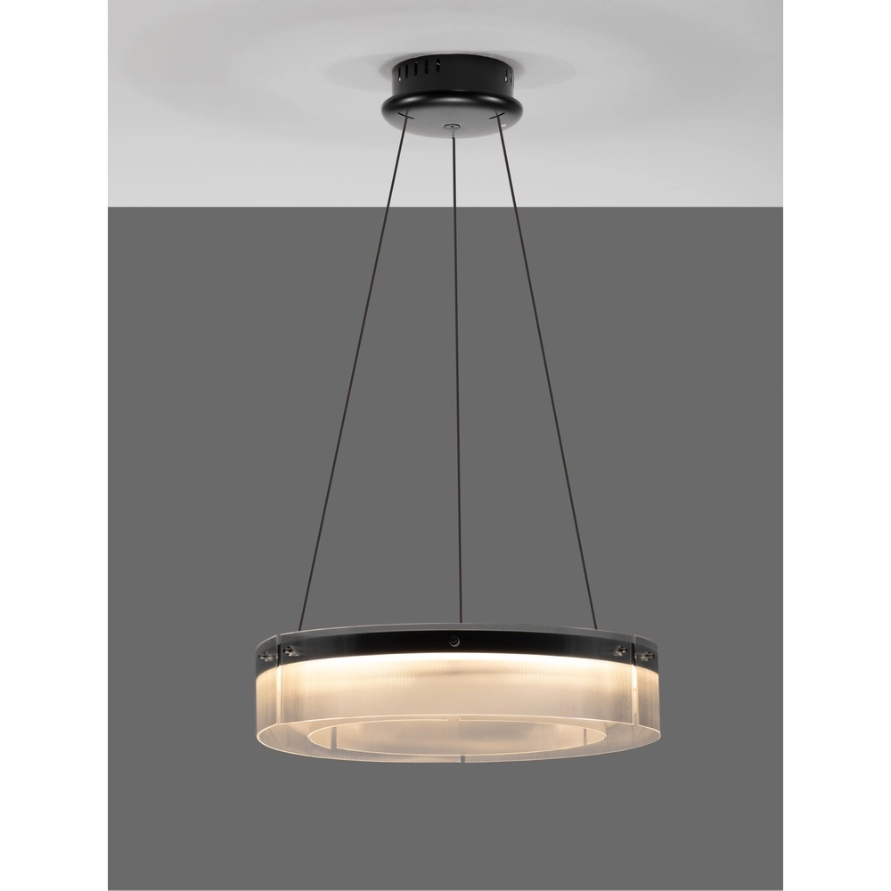 Design pendant lamp Pauline black with glass Ø 55cm