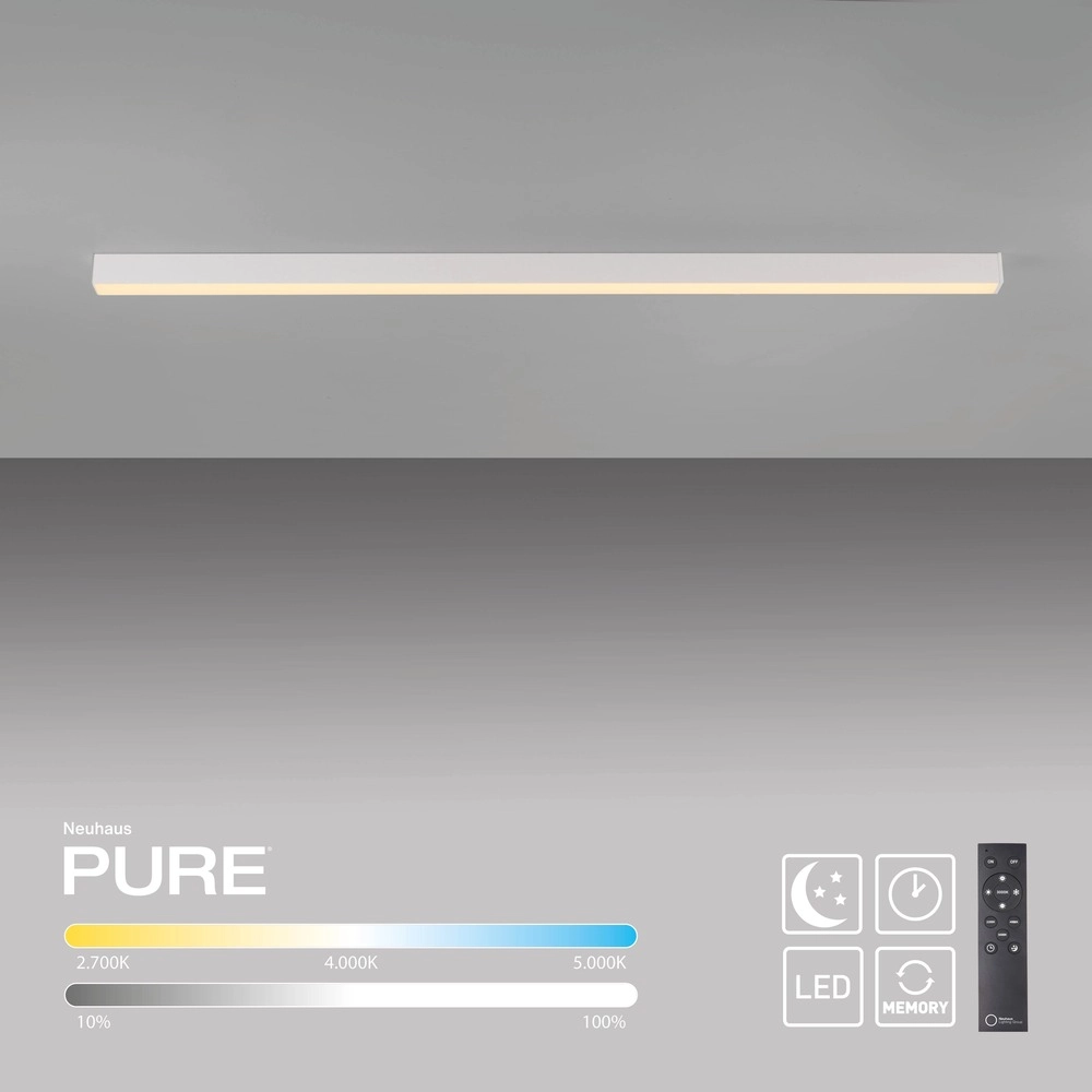 Sleek led bar Pure Lines Straight 110cm - white Paul Neuhaus 4012248395820