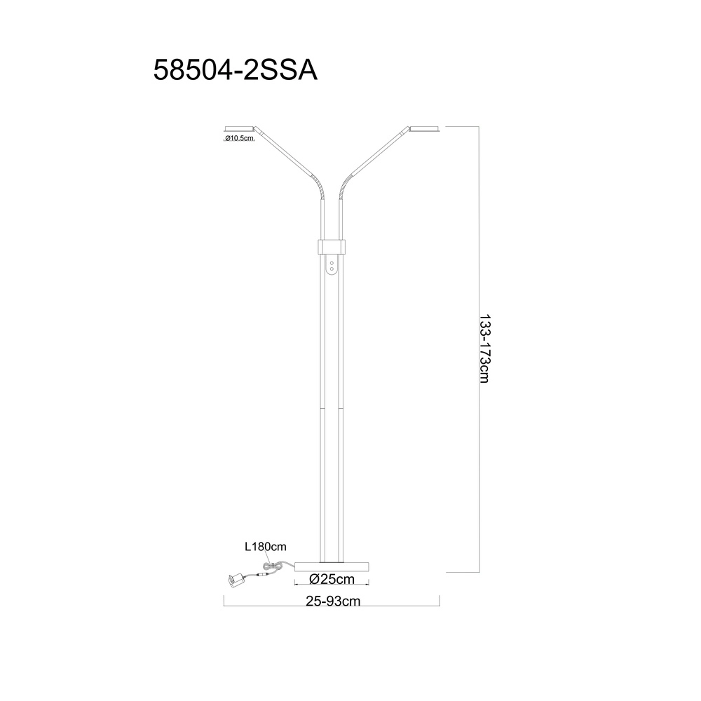 2-light reading lamp Silvio sand brown Globo 9007371584048