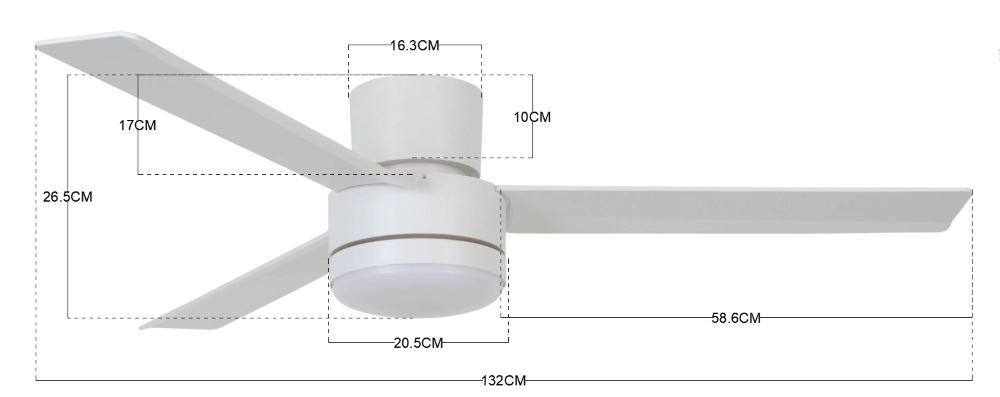 Ceiling fan with light Lagoon Ø 132cm - IP55 - White Beacon 9333509137375