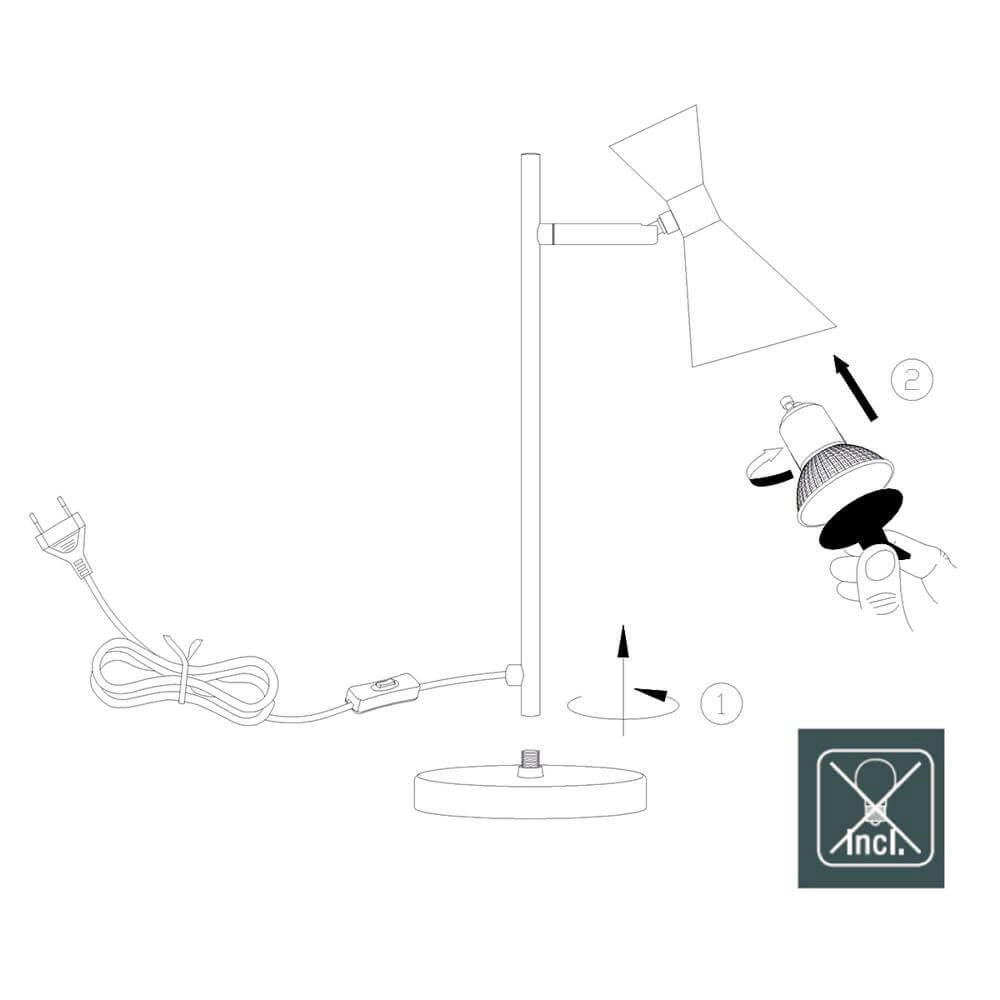 Design table lamp Preto black with gold Steinhauer 8712746176308