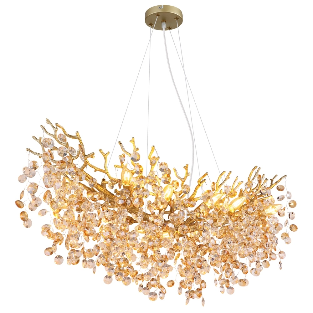 Pendant lamp Queena gold 100cm