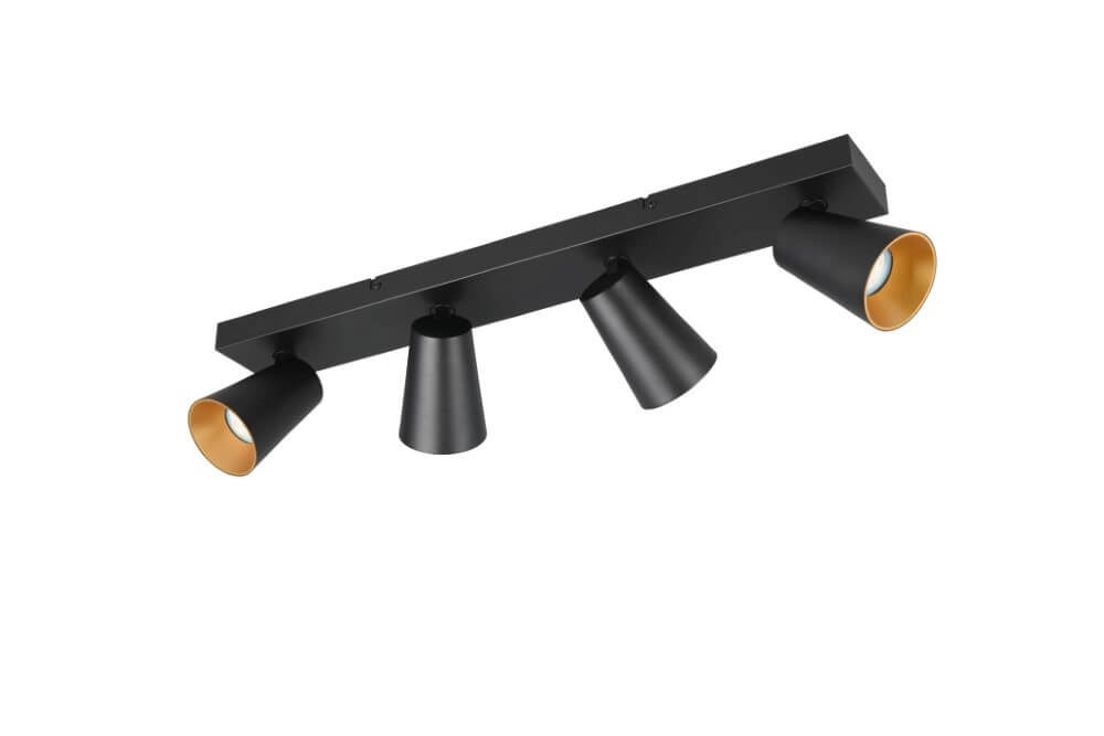 4-light surface-mounted spotlight Sharp black Trio 4017807613100