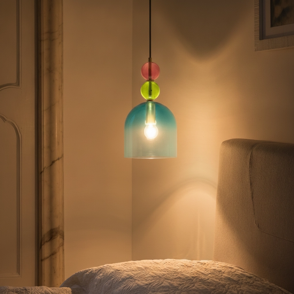 Colored pendant lamp Murano blue
