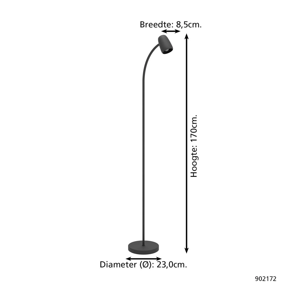 Floor lamp Carlo black Eglo 9008606360819