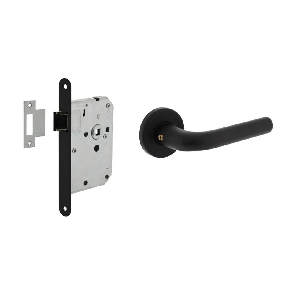 Complete door handle set Eucla black