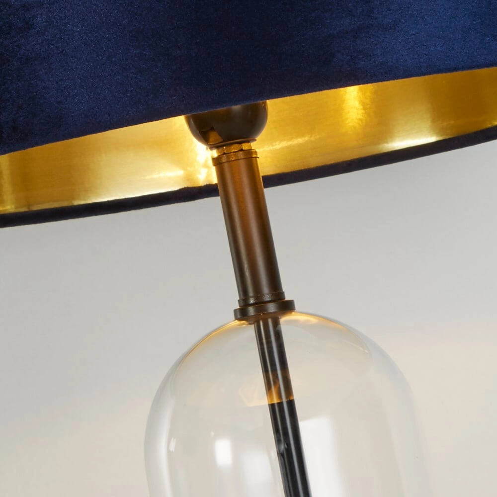 Unique table lamp Oxford with dark blue hood Searchlight 5053423256665