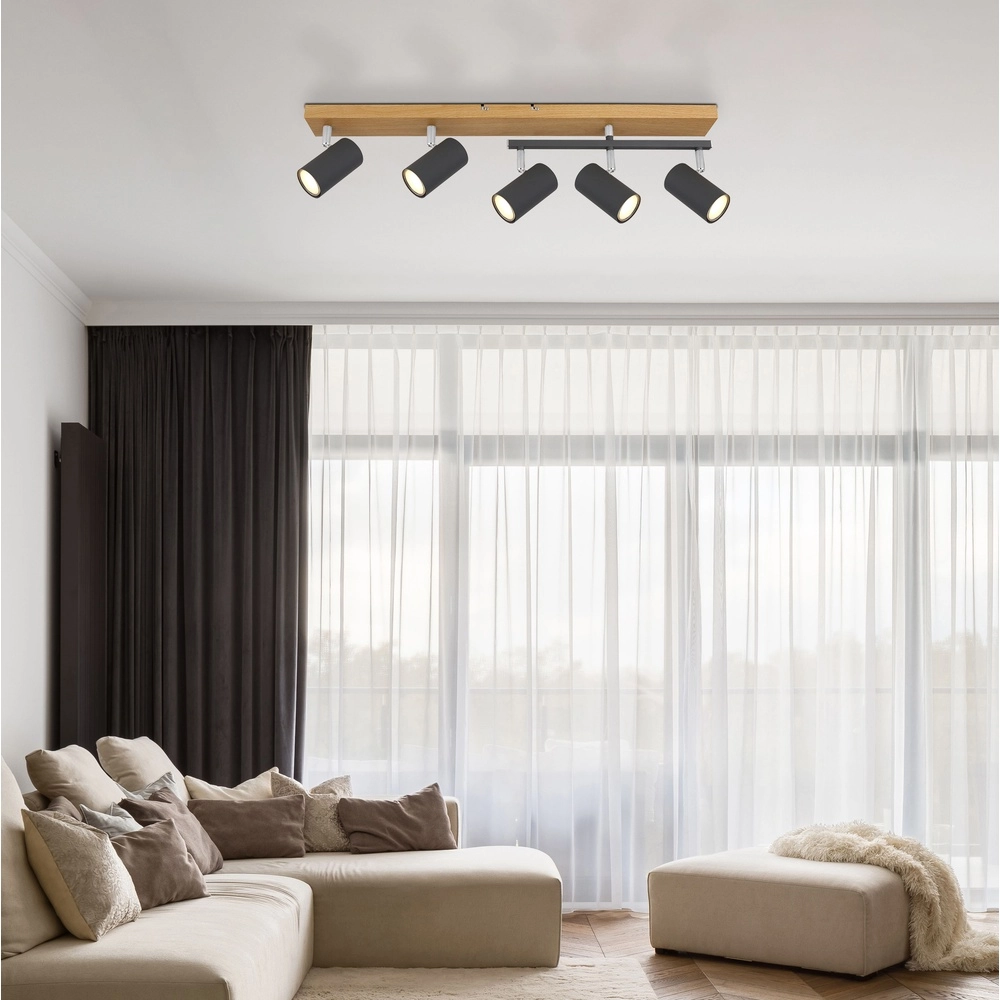 Ceiling lamp 5-lights Robby wood Globo 9007371442577