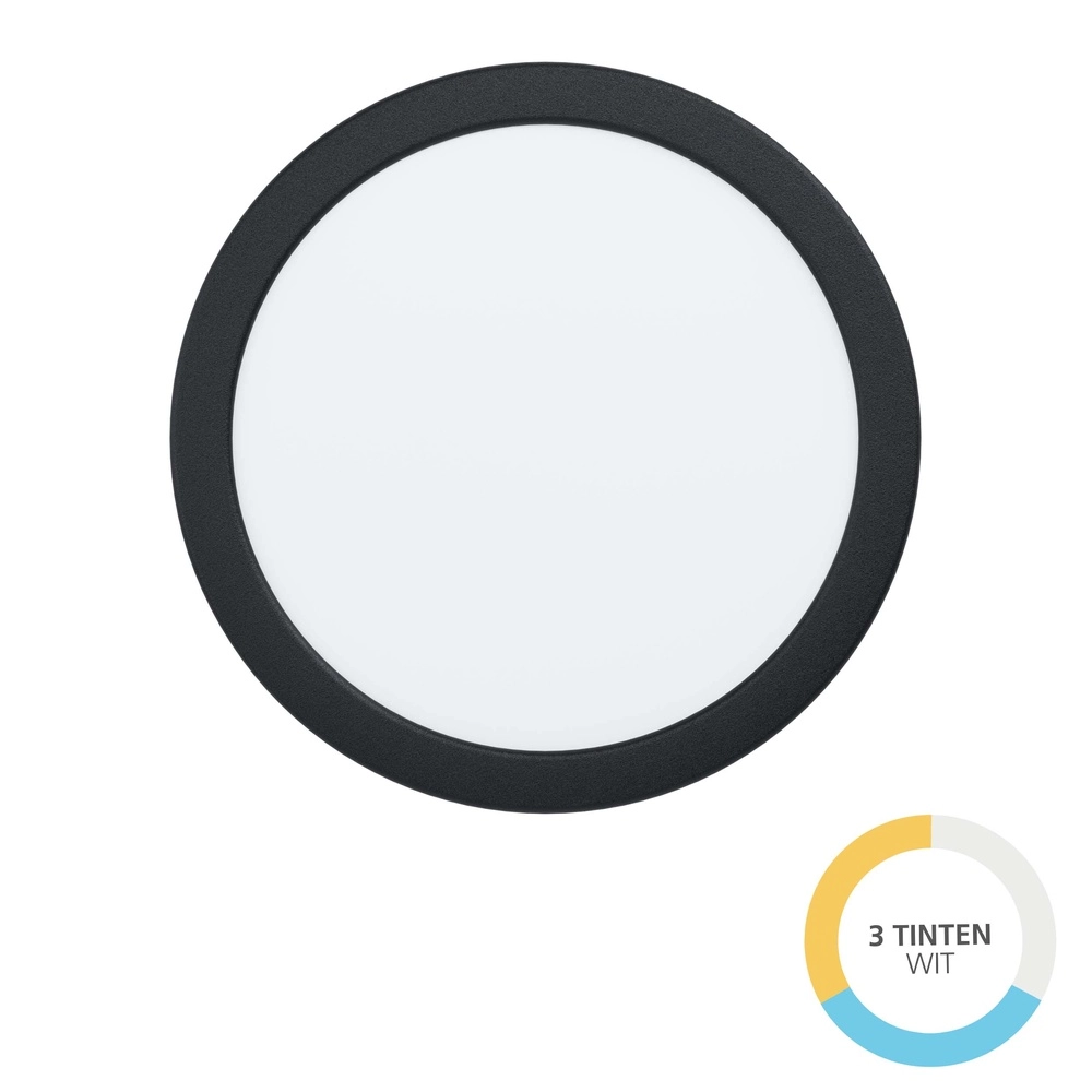 Recessed lamp Fueva 6 round - black - Ø 21,6cm
