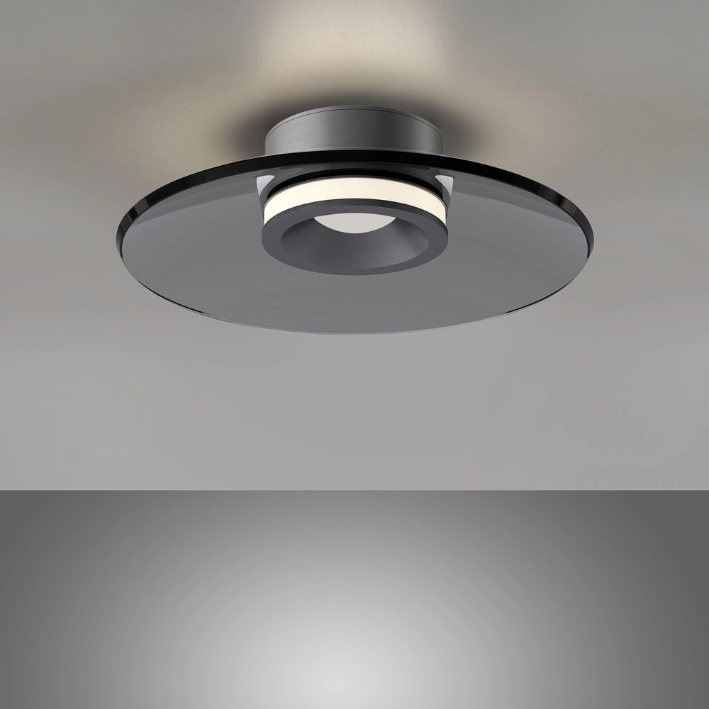 Ceiling lamp Pure Moon Ø 32cm - platinum with smoke glass Paul Neuhaus 4012248386330