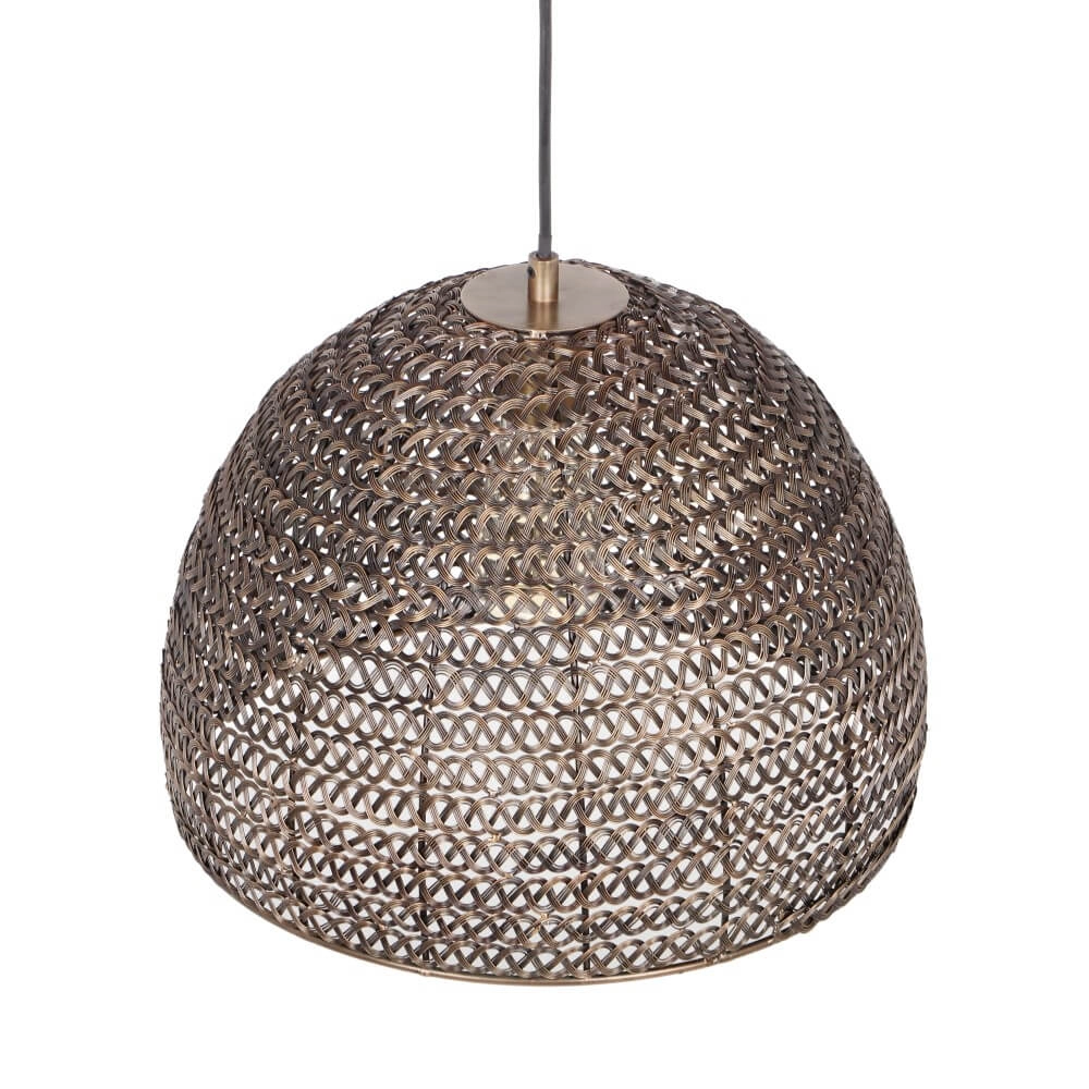Black rattan pendant lamp Kamara Ø 36cm Trio 4017807617344