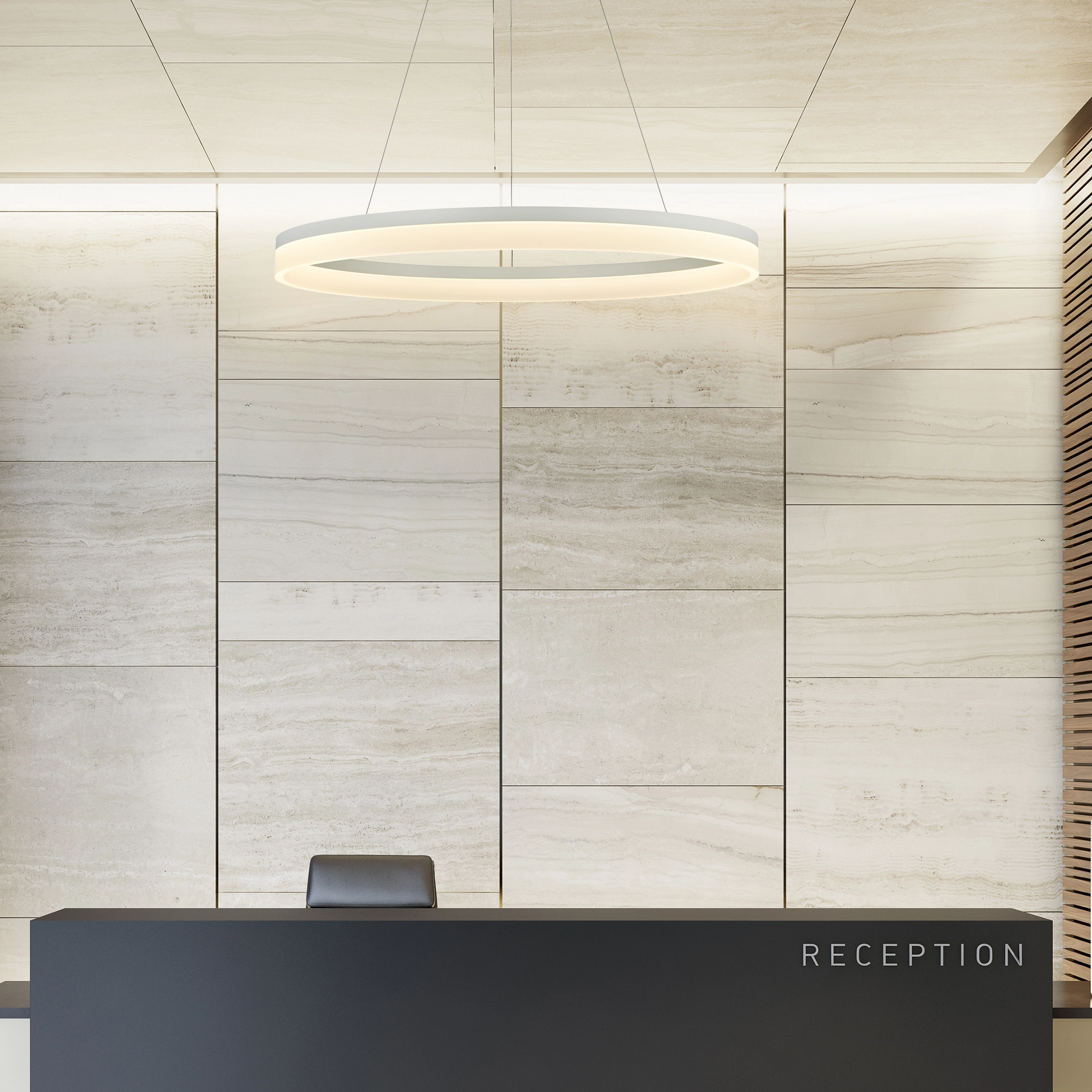 Sleek pendant lamp Ara Ø 100cm white Lyora 5053423307213