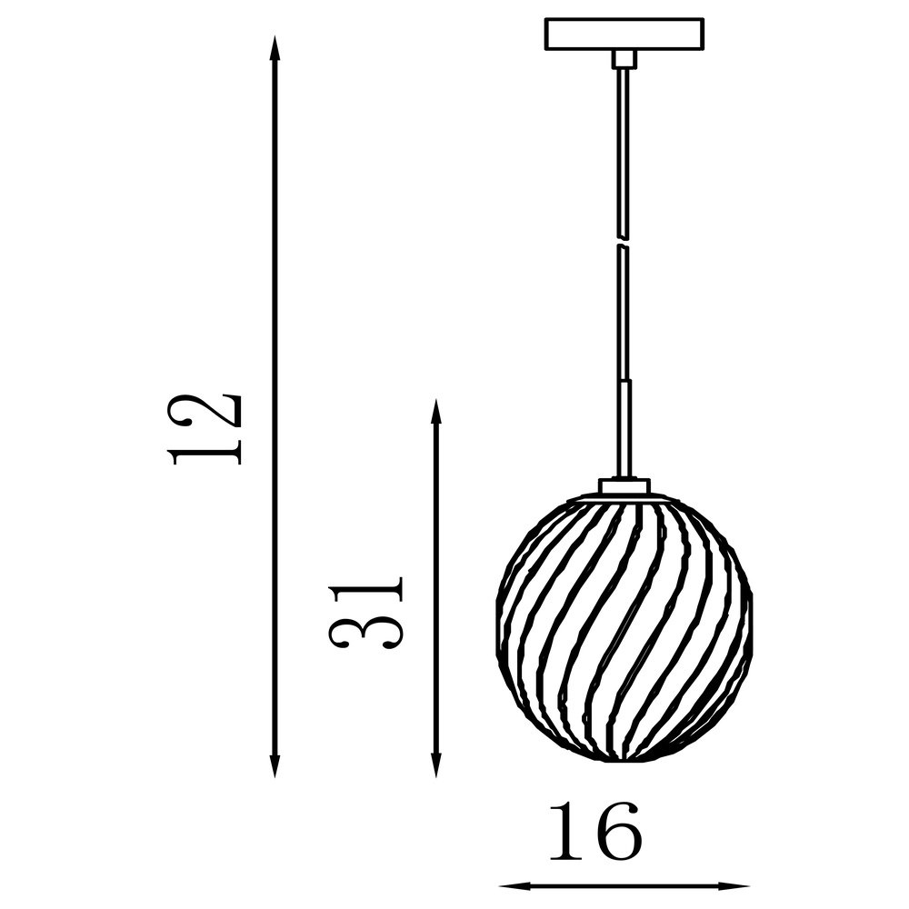 Pendant lamp Whirl champagne glass Searchlight 5053423299518