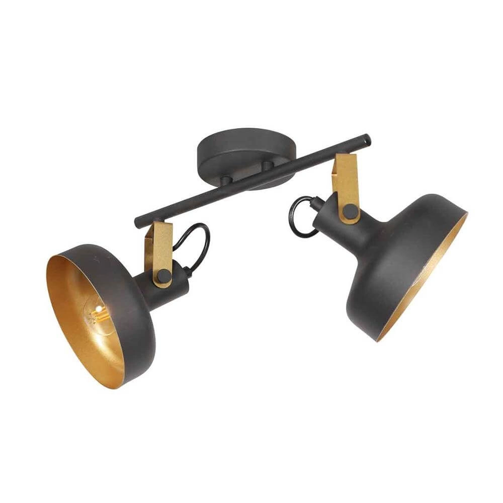 Ceiling lamp Prato black with gold 2-lights
