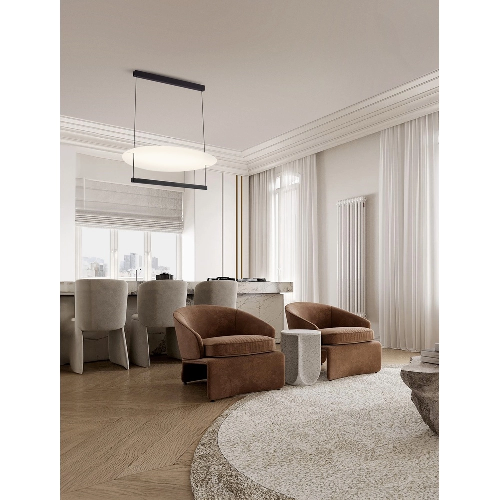 Pendant lamp Diona Ø 80cm black with white 2700K Lyora 5212017470874