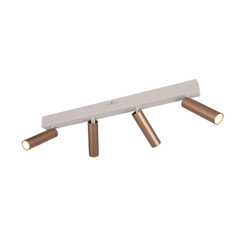 4-light surface-mounted spot Ambala mocha brown