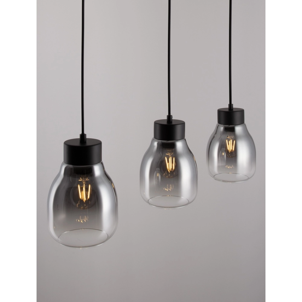 Pendant lamp Blacu 3-light black straight Lyora 5212017447494