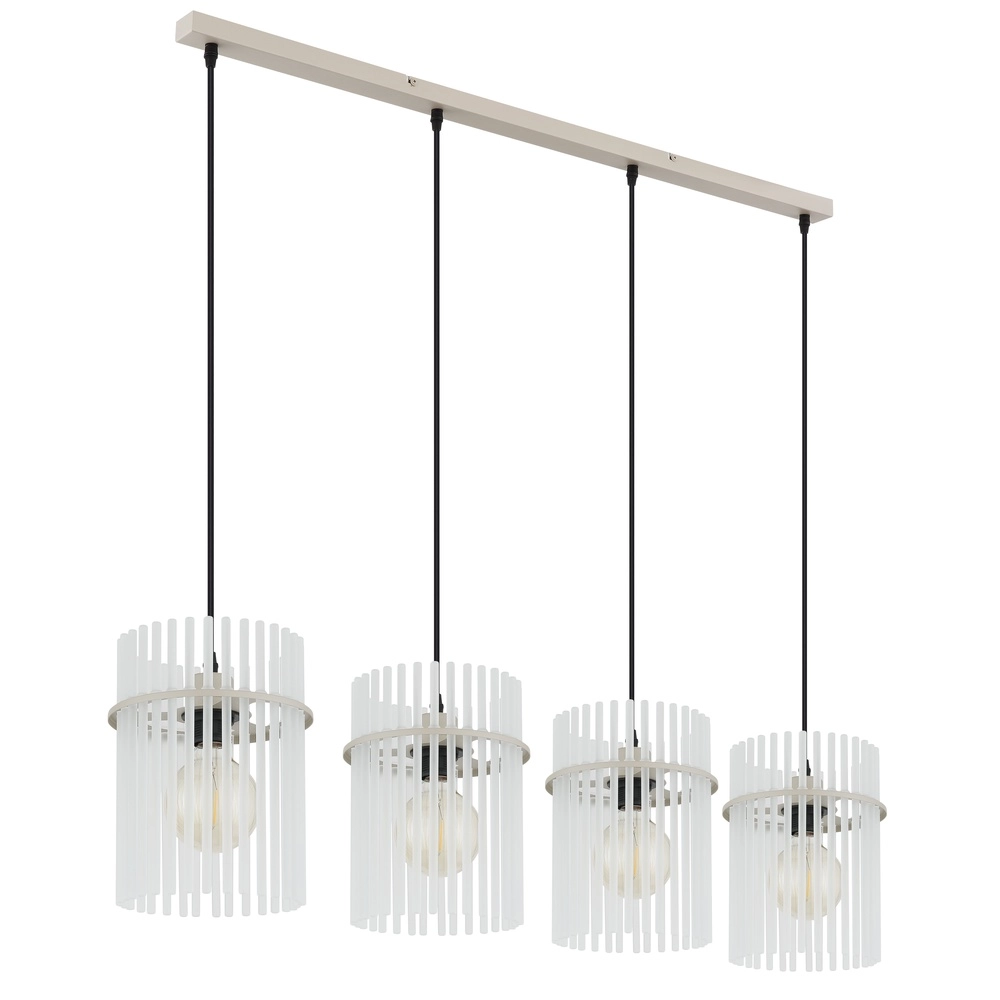 4-light pendant lamp Gorley sand brown with glass Globo 9007371572717