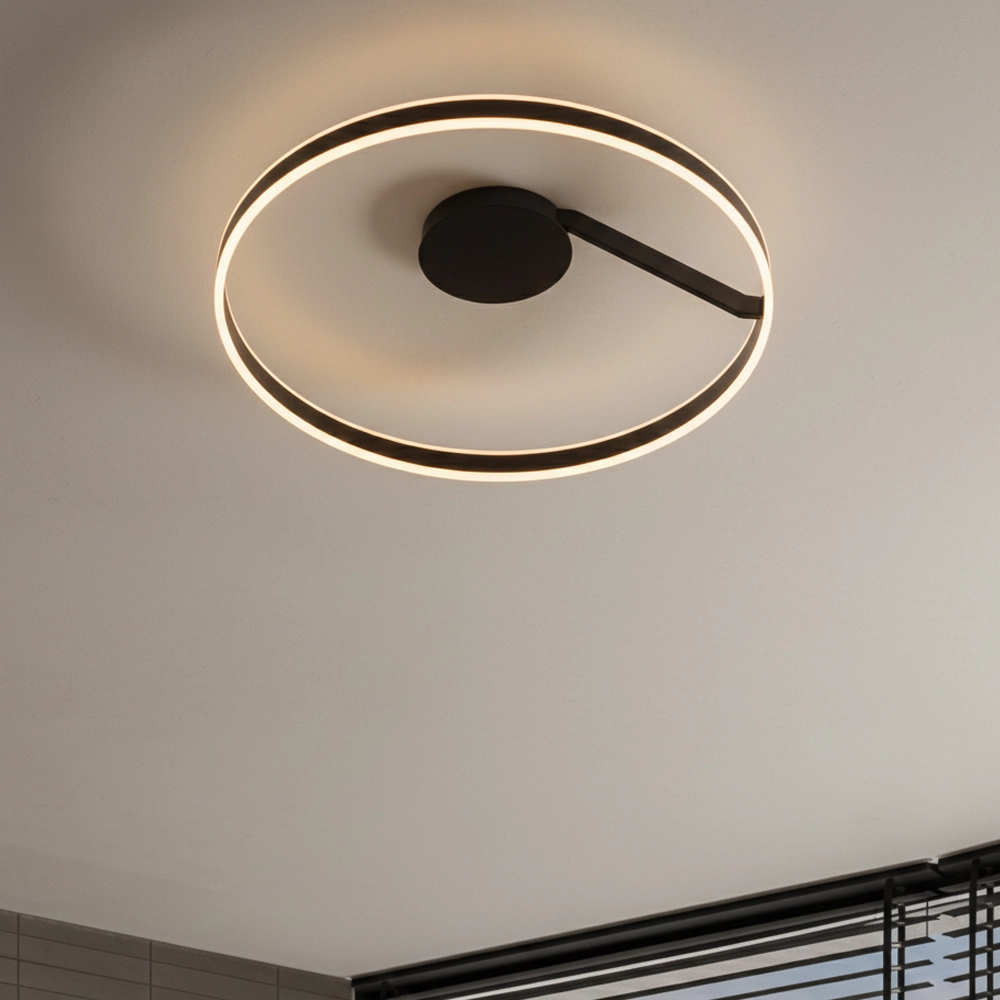Ceiling lamp Bianco black Ø 80cm