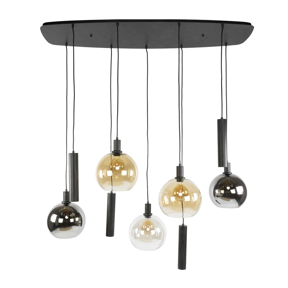 Dining table pendant lamp Sfera with coloured glass balls and pendants Lyora 8716803512405