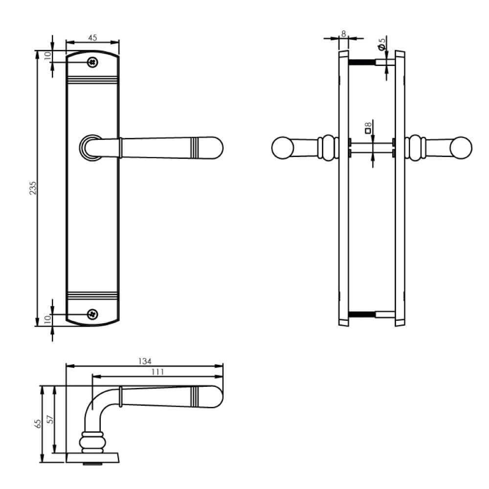 Classic door handle Helena on shield chrome Intersteel 8714186169391