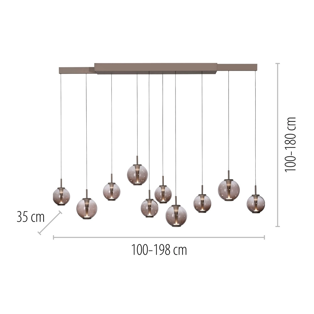 Pendant lamp Pure E-Infinty Bronce with amber glass Paul Neuhaus 4012248397886