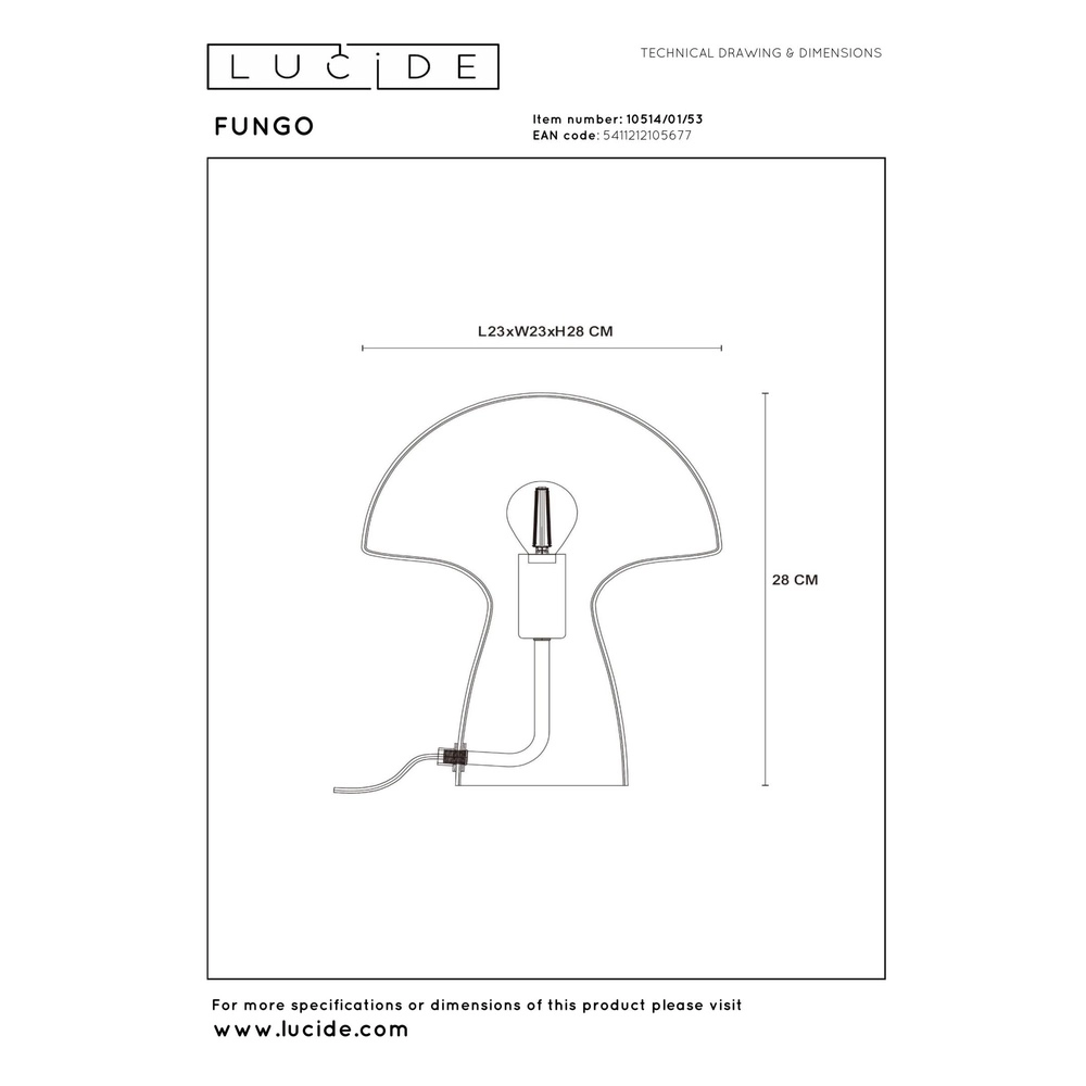 Table lamp Fungo orange Lucide 5411212105677