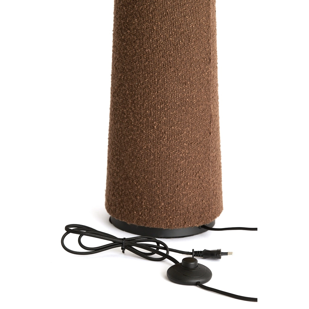 Floor lamp Devia Ø 50cm - bouclé - brown Light & Living 8717807759520