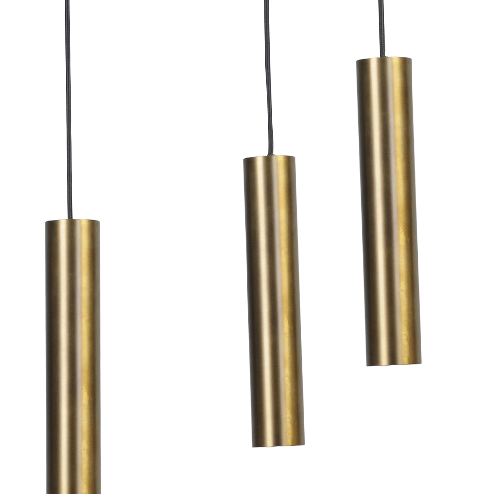 Black dining room hanging lamp Run 8-light cylinders gold Masterlight 8718121206448