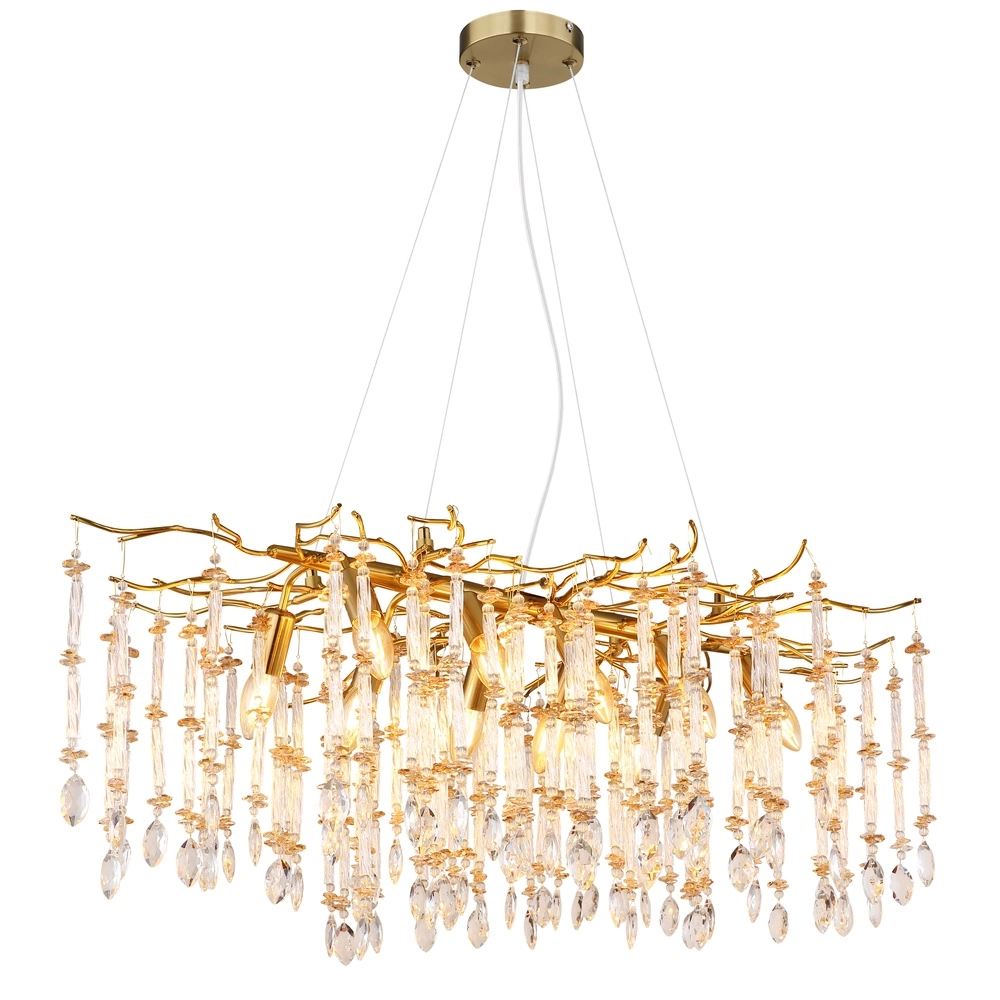Pendant lamp Gloria 100cm gold