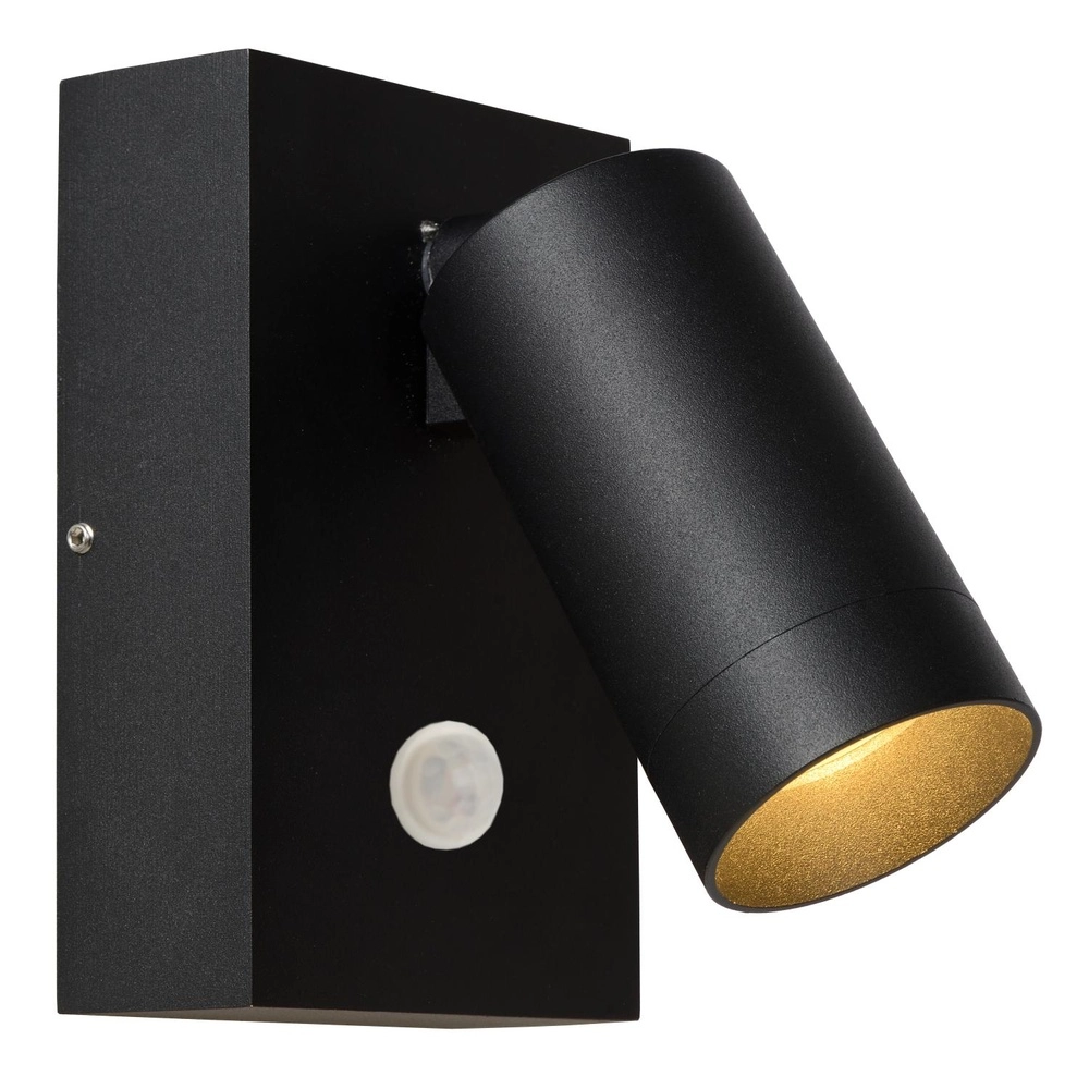 Wall spotlight Taylor IP54 with sensor black Lucide 5411212092694