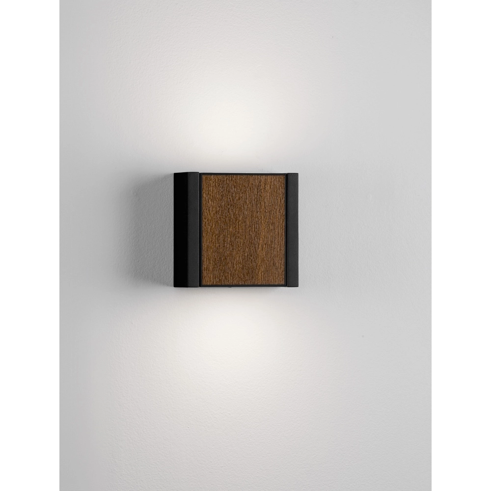 Wall lamp Kioo black with wood Lyora 5212017478795