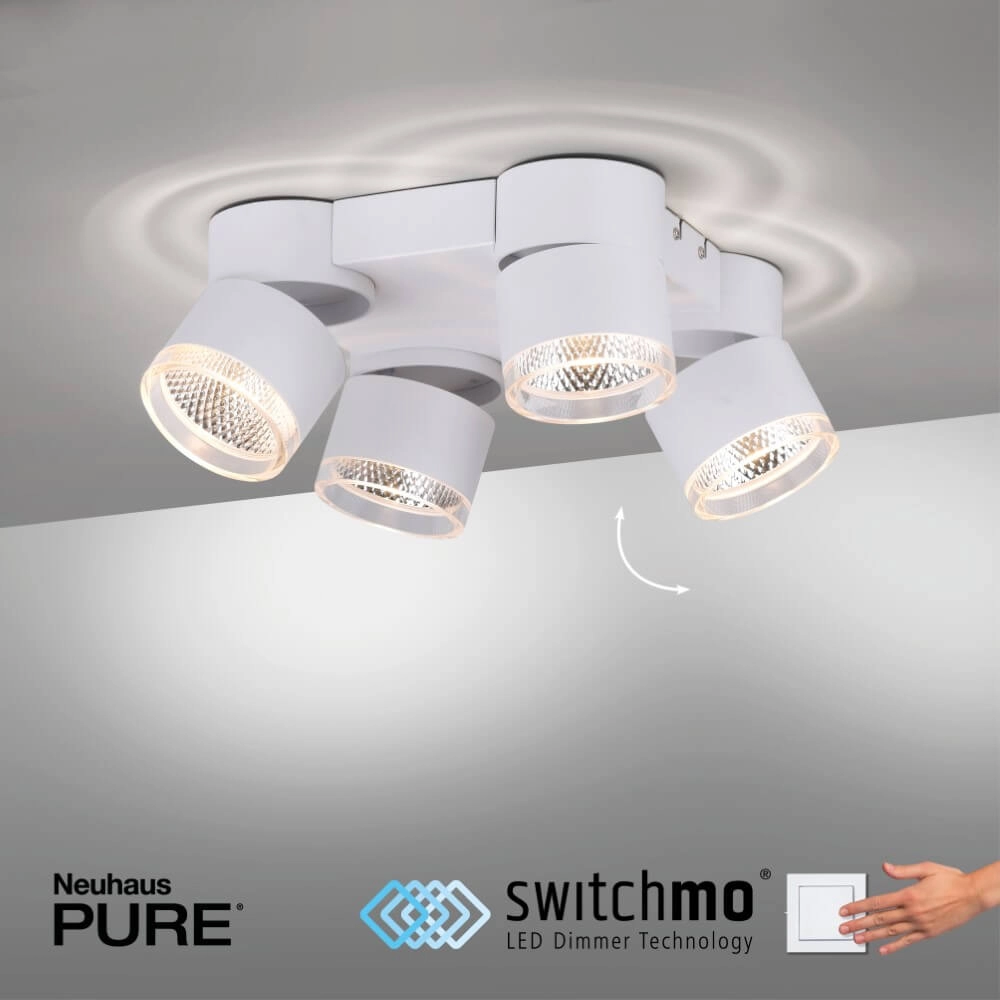 White ceiling lamp Pure Nola 4-light Paul Neuhaus 4012248374559