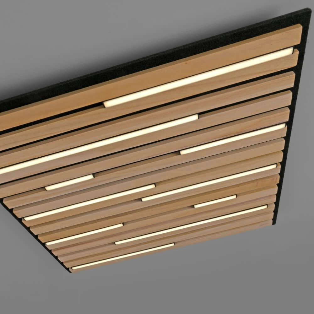Square ceiling lamp Q-Akustik wood Paul Neuhaus 4012248385388