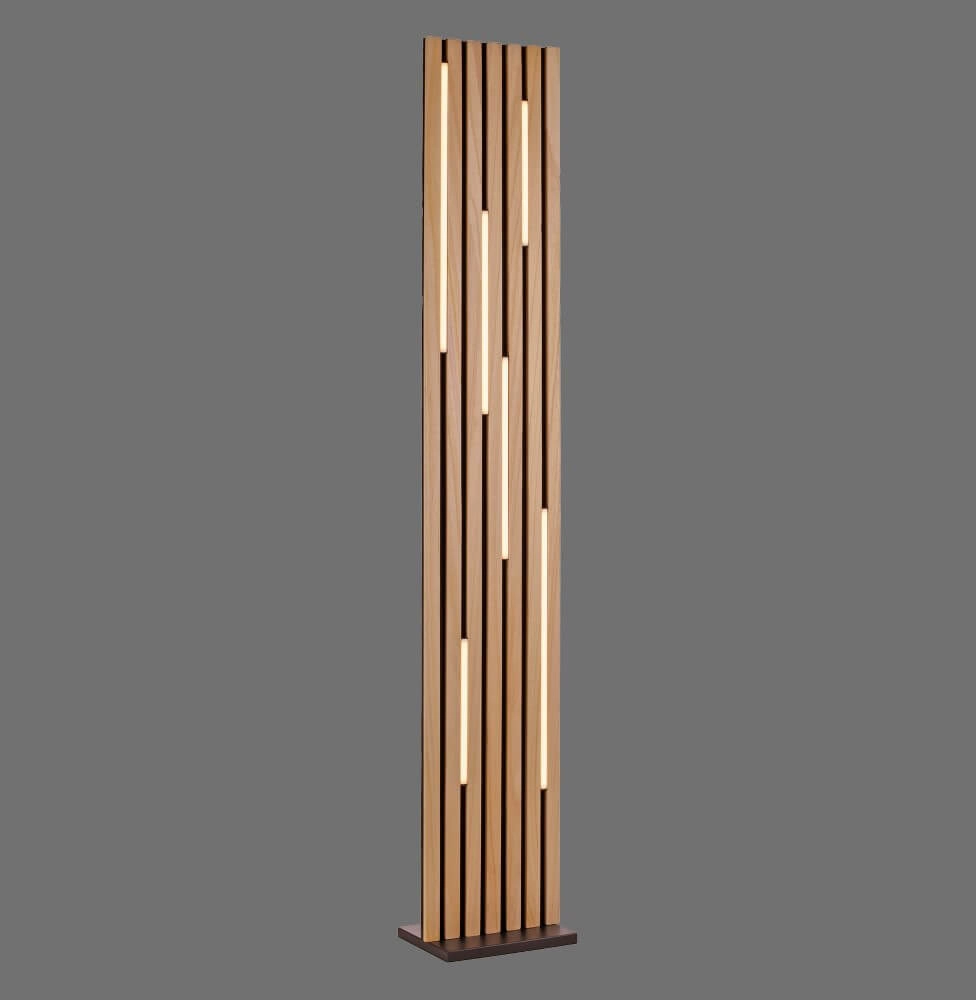 Design floor lamp Q-Akustik wood Paul Neuhaus 4012248385401
