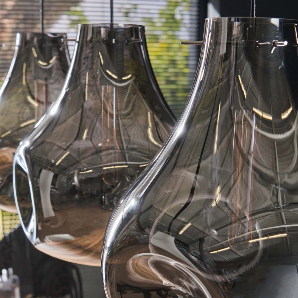 Smoke Glass Pendant Light Dent 3-light Lyora 8716803511620