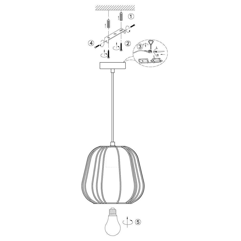 Pendant lamp Sable cream Ø 25cm Steinhauer 8712746176414
