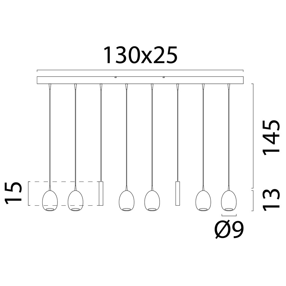 Design pendant lamp Alta 8-light cocoa Masterlight 8718121438269