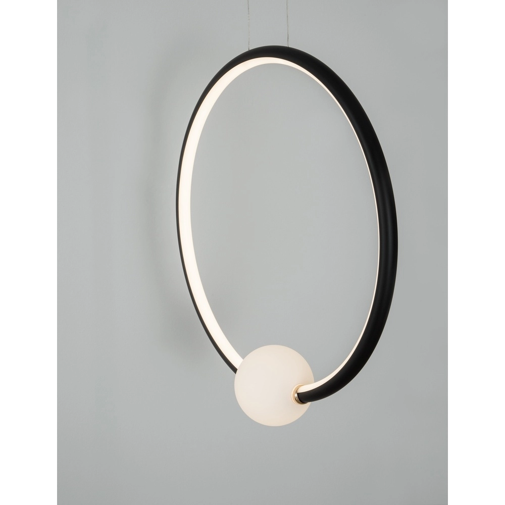 Pendant lamp Celia black with white round Lyora 5212017429377
