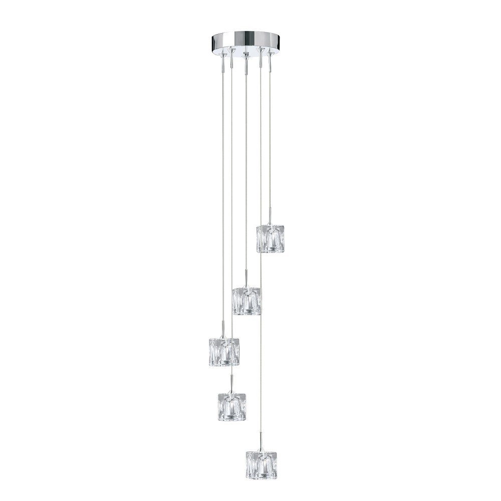 Vide pendant lamp Ice Cube 5x5w - 3000K - 18cm metallic grey