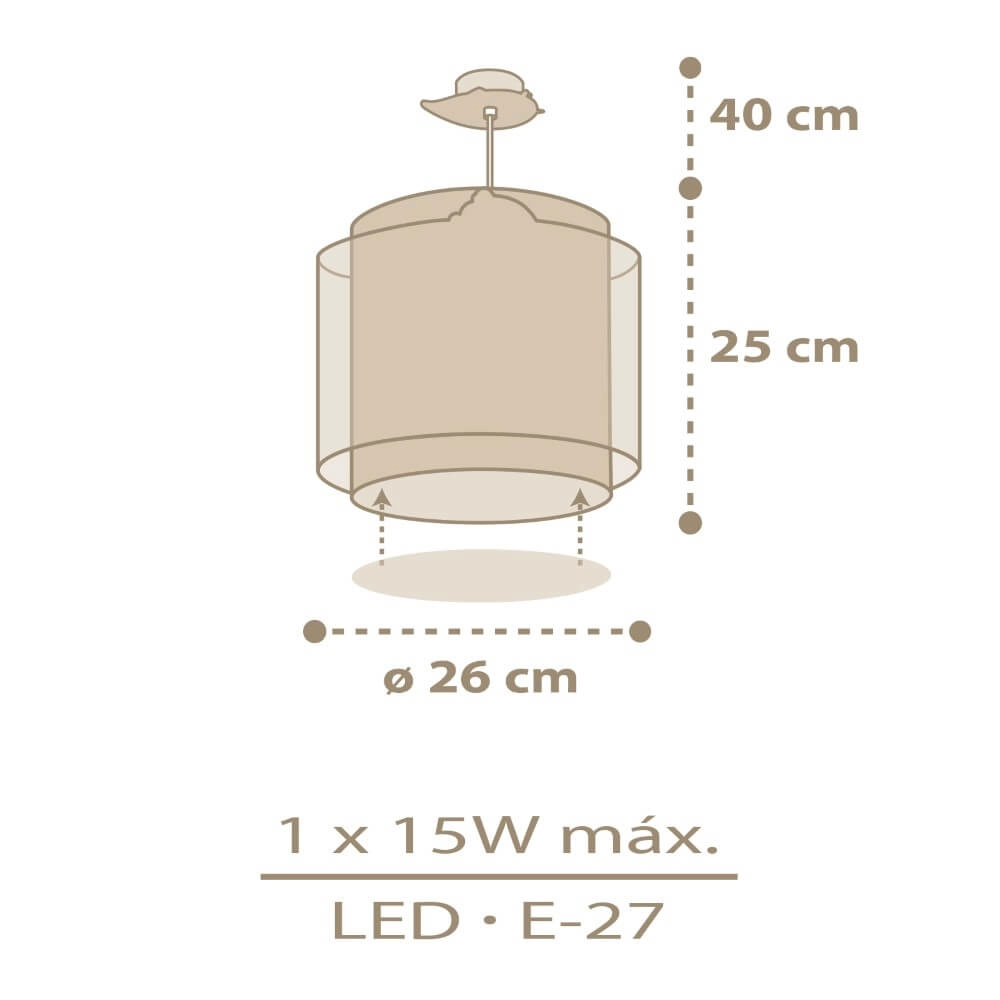 Taupe children's room hanging lamp Baby Chicken Dalber 8420406768724
