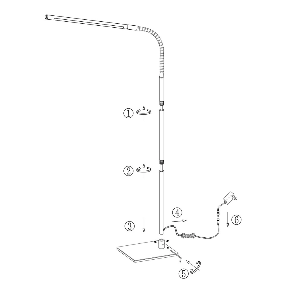 Design reading lamp Serpent metallic grey Steinhauer 8712746146974