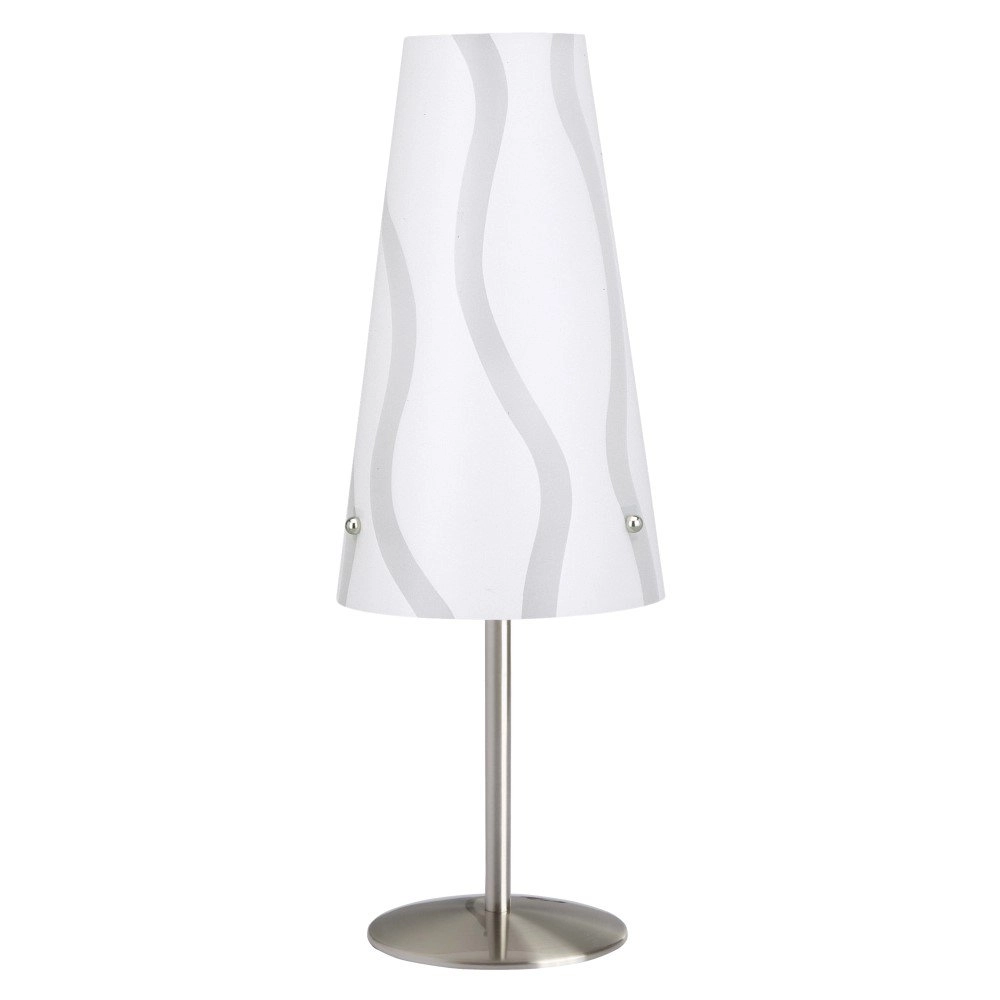 Table lamp Isi white-gray with stainless steel