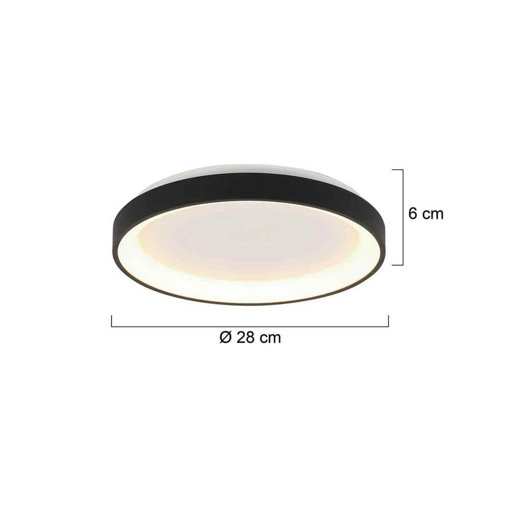 Ceiling lamp Ringlede design black Ø 28cm Steinhauer 8712746171938