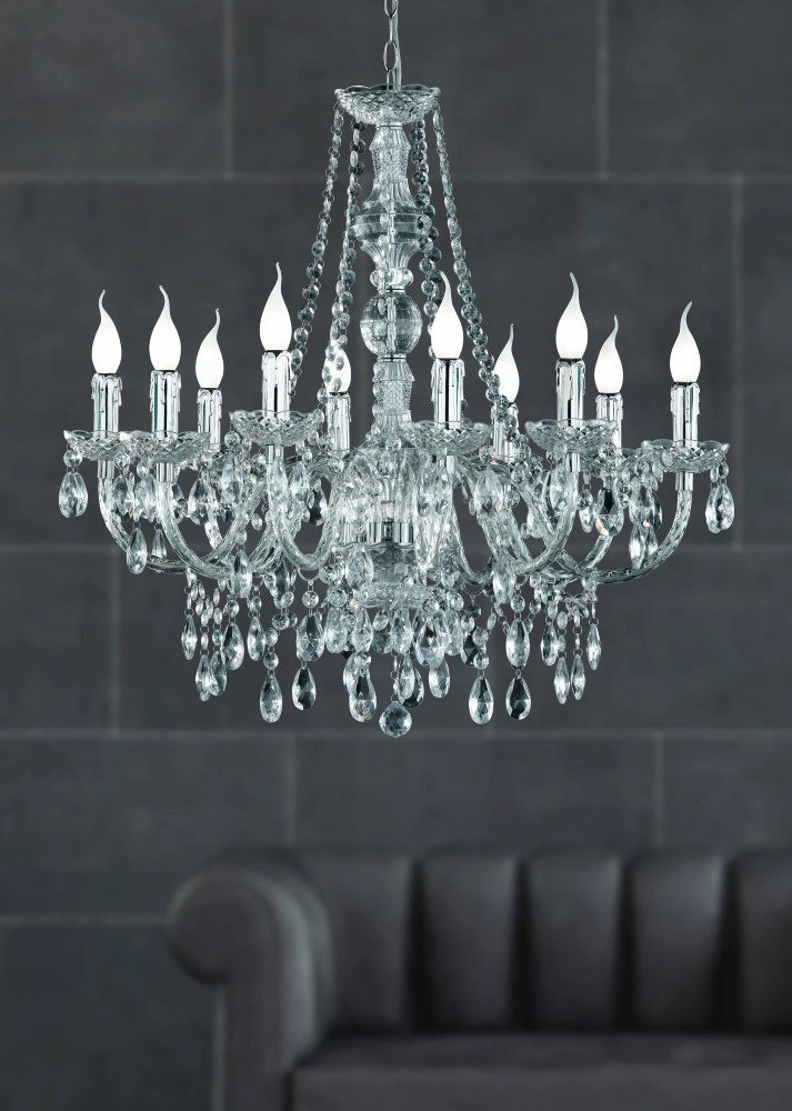 Chandelier Luster Crystal 77cm 10-light with crystal Trio 4017807138825