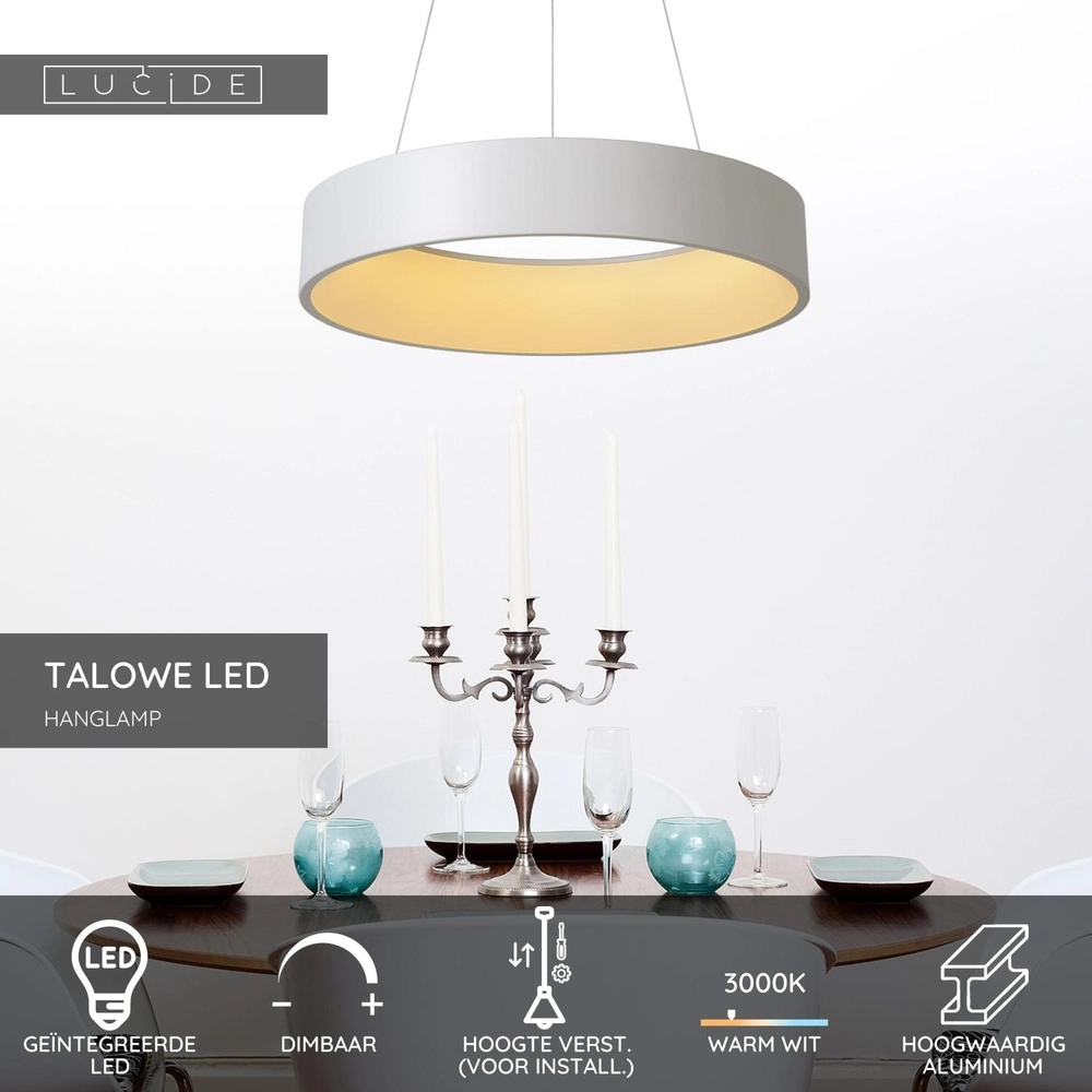 Pendant lamp Talowe Led Ø 60cm white Lucide 5411212460240